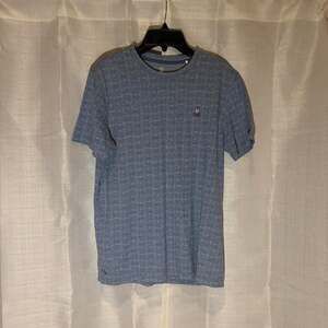 Psycho Bunny Blue All-Over Print Pima Cotton T-Shirt Size M (4)